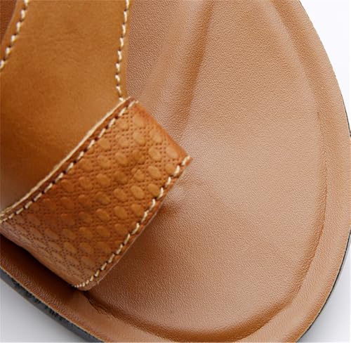 Mens Sandals Indoor and Outdoor Beach Flip Flop Casual Thong Leather Slip On Athletic Slipper Quick-Dry4