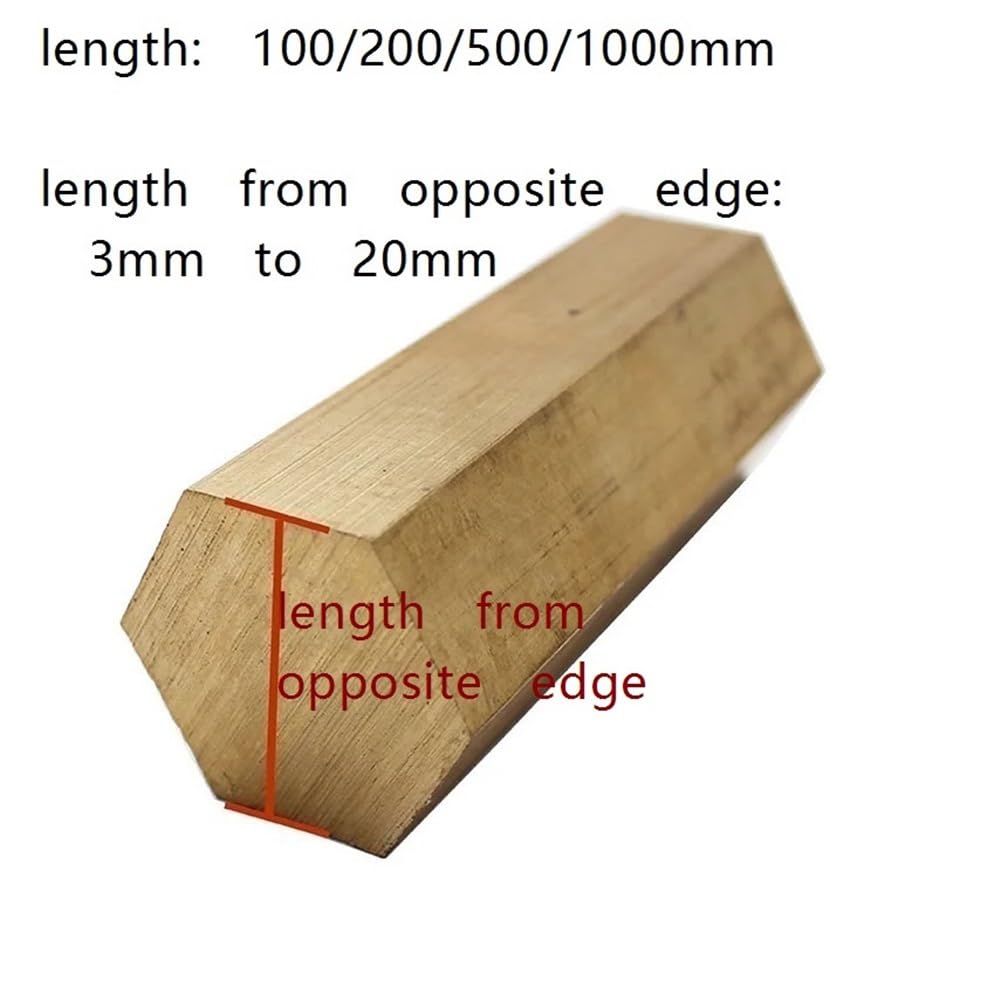Edelstahl sechseckige Stangen, 5er-Pack Messingstäbe sechseckig for DIY-Gravuren 100-1000 mm x 3-20 mm(500MM*5MM)