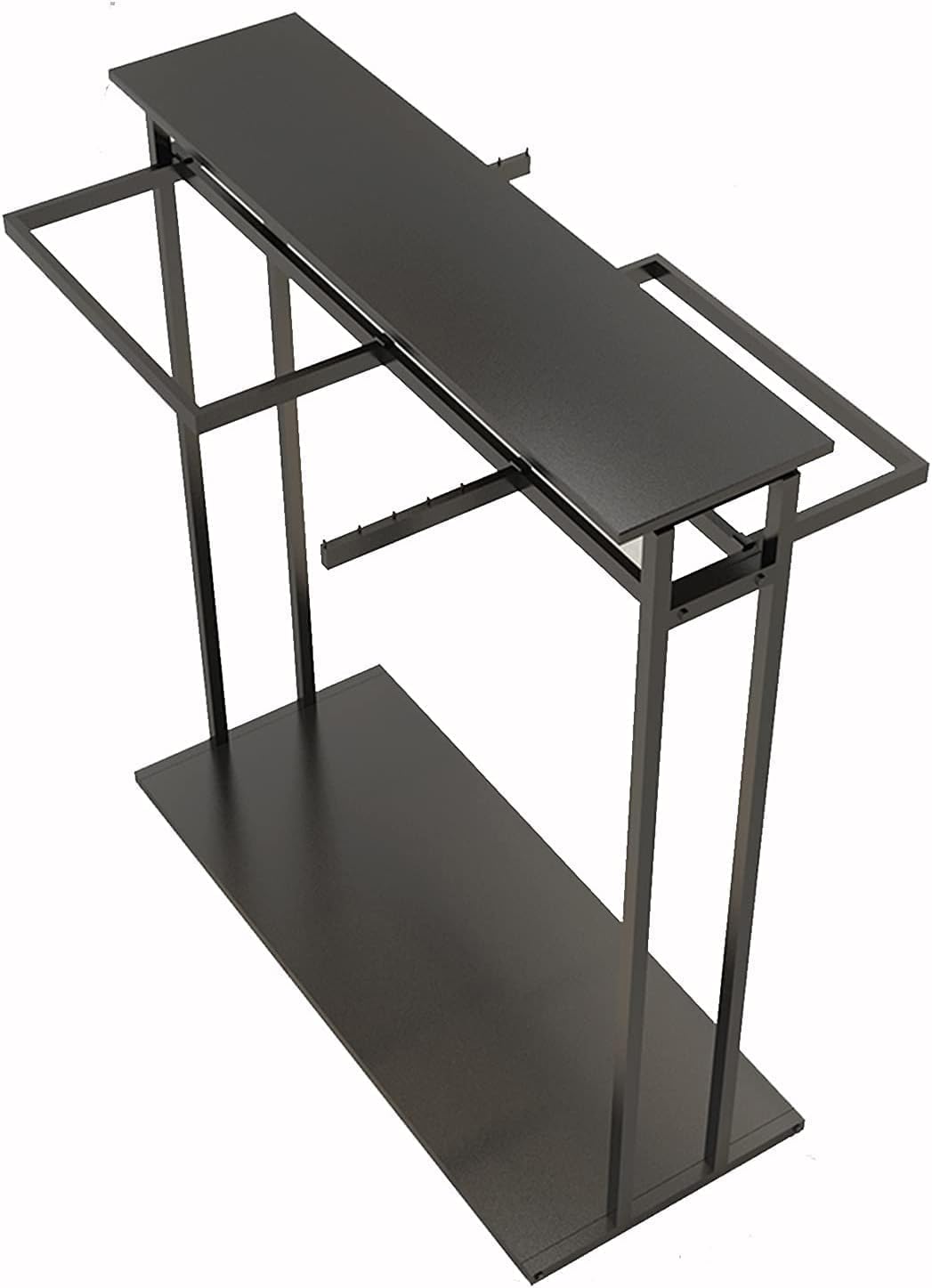 Coat Rack Clothes Rail Garment Stand Drying Rack Metal Organizer for Boutiques Bedroom Storage (Black 150X50X150Cm)