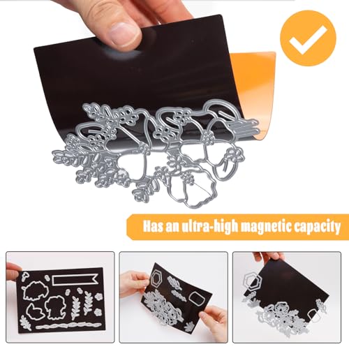 Image of 48 PCS Stamp and Die Storage Bag and Magnetic Sheet - Die Storage Set for Cutting,Scrapbooking,Storing Craft Dies, Embossers or Other Thin Metallic Items,and More-Orange
