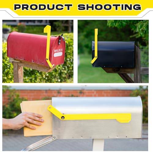 Image of Yaocom 2 Sets Mailbox Alert Flag for Delivered Extra Long Mail Mailbox Delivery Notification Alert Signal Flag Replacement 16.4 Inch Aluminum Alarm Heavy Duty Accessories for Steel Metal Post-Mount
