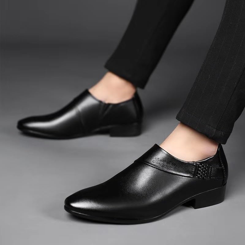 Men's Leather Platform Oxfords Mens Business Casual Loafers Patent Leather Formal Oxford Slip On Dress Shoes4