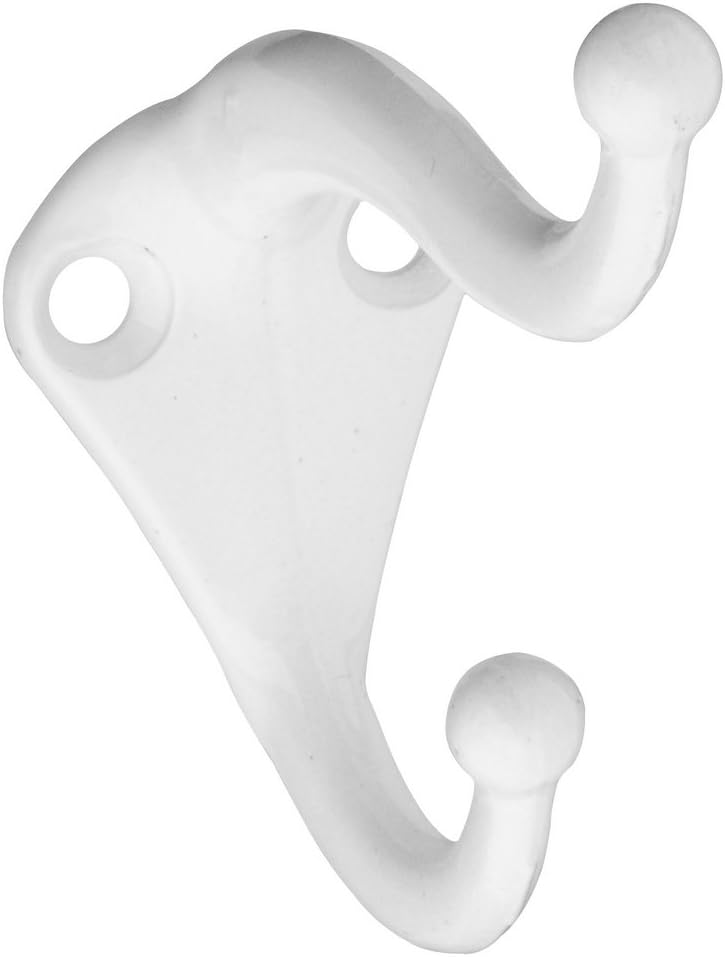 National Hardware N327593 160 Coat/Hat Hooks in White , 2