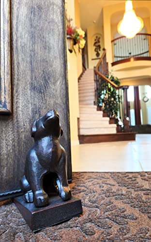 Lulu Decor, Cast Iron Dog Door Stopper, Doorstops Weight 5 Lbs (Black) #TOP4
