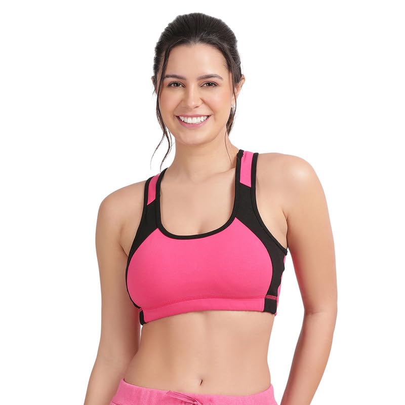 envie 1051 Racer Back Non-Wired, Padded Full Coverage Sports Bra for Womens -Medium to High Impact Gym/Workout Slip-on Bra -200 GSM Cotton|Spandex - All Day Comfort Bra-picture-16