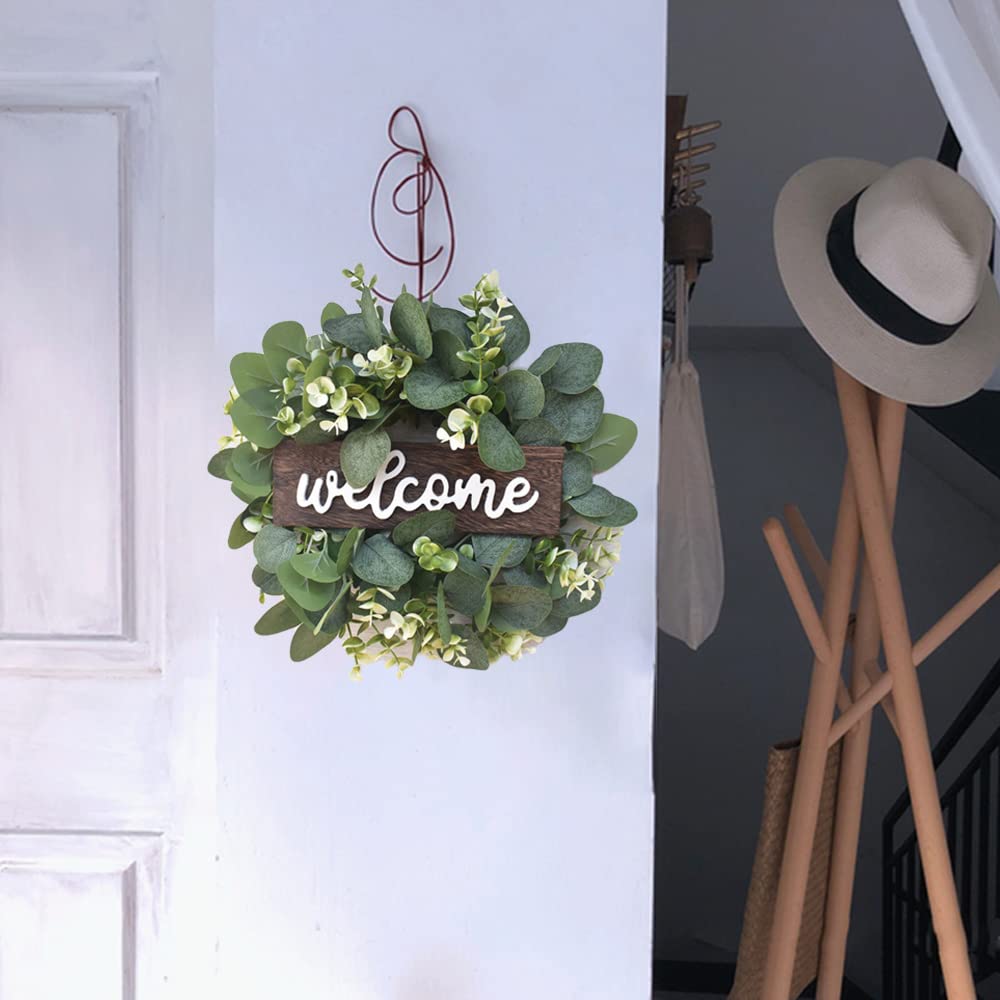 Ghirlanda Per Porta d'Ingresso, Ghirlanda Di Benvenuto, Ghirlanda Di Eucalipto Artificiale, Ghirlanda Porta Ingresso Casa, Per Soggiorno, Decorazione Da Parete, Finestre, Porta Di Casa.