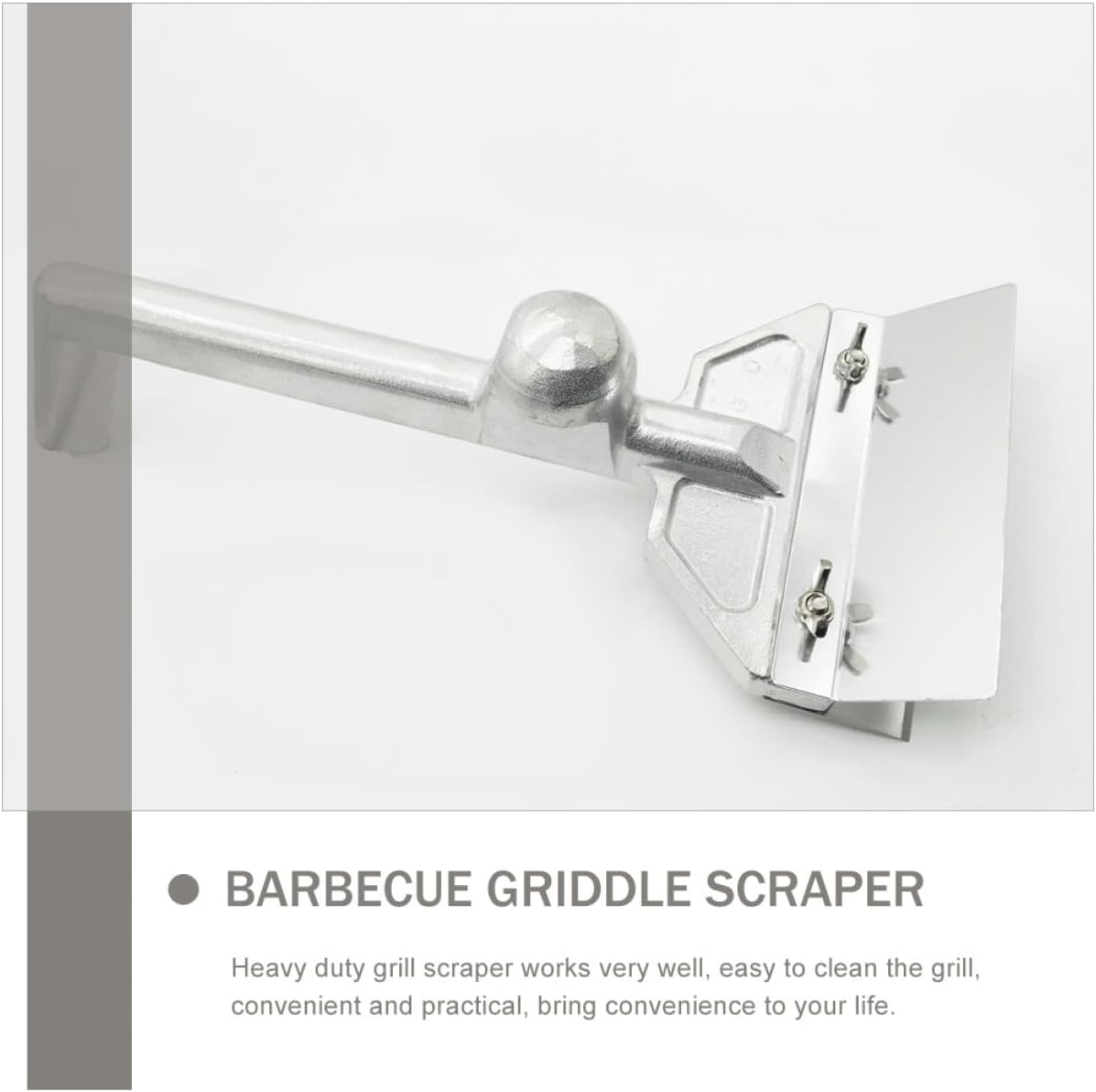 Stainless Steel Griddle Scraper Tool Long Handle Heat Resistant BBQ Grill Squeegee for Outdoor Cooking for Cleaning Griddles and Pans