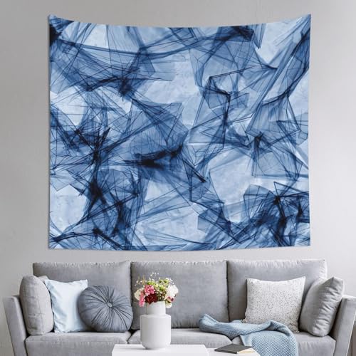 Tapiz para colgar en la pared con diseño de mármol azul oscuro EdWal de 152 x 130 cm