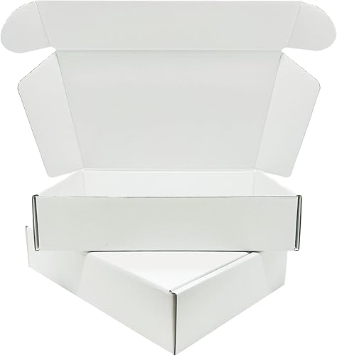 Miniatura 1 de Caja corrugada pequeña de 13 x 10 x 2 pulgadas, paquete de 20 sobres de cartón blanco cajas para almacenamiento de correo, negocios o embalaje de