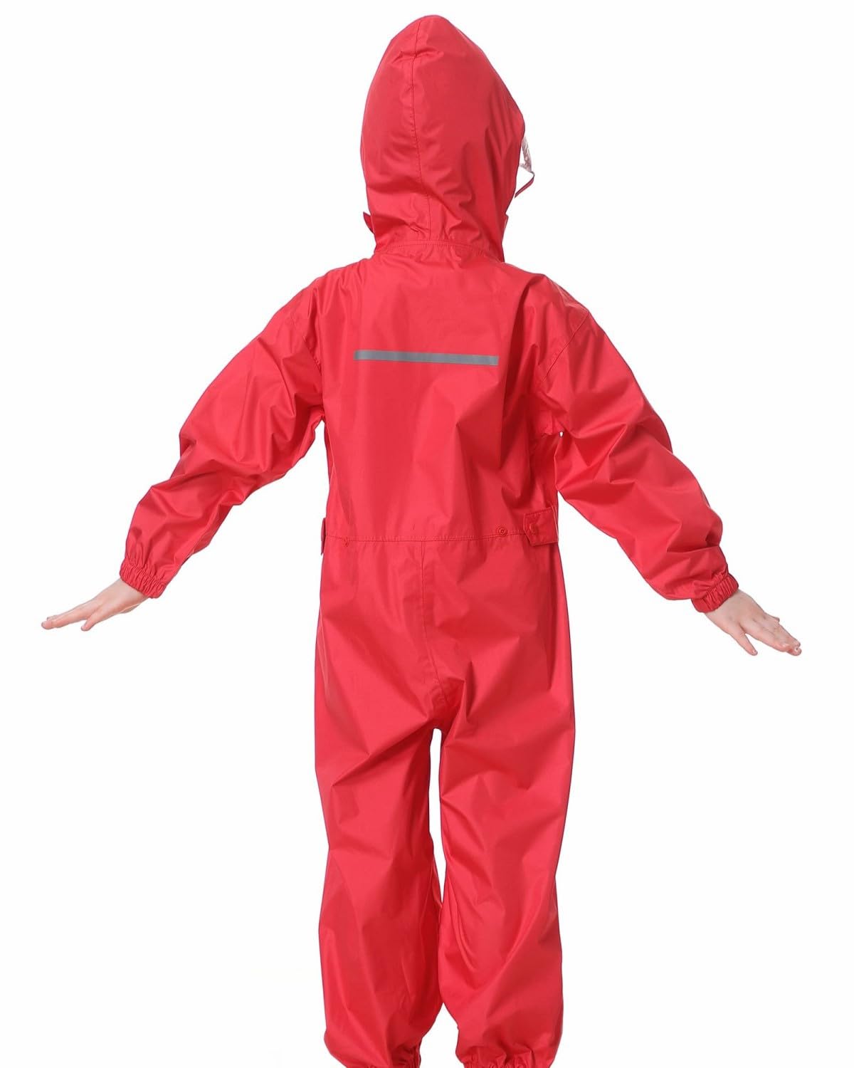 JiAmy Tuta Impermeabile Bambina e Bambino Intera, Impermeabile Bambina con Cappuccio e Strisce Riflettenti, Abbigliamento Antipioggia per Scuola e Gioco 2-14 Anni