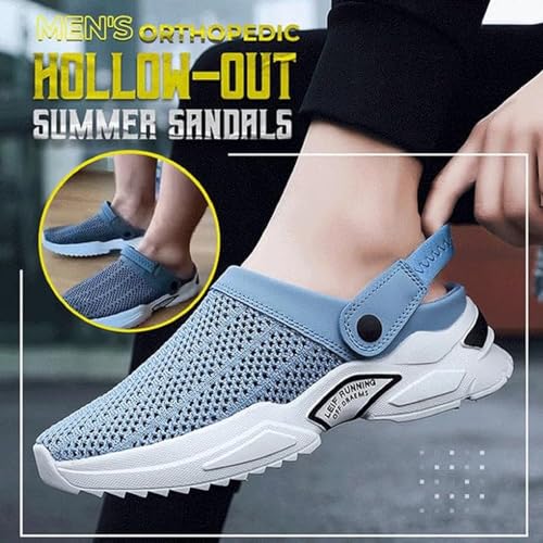 Jerrycherries Orthopedic Shoes, Men’s Orthopedic Hollow-Out Summer Sandals, Mesh Shoes Breathable with Arch Support (Grey, 10)4