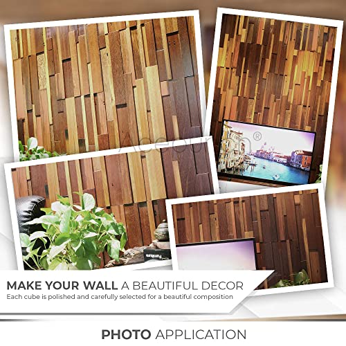 Acepunch 6 Finland Wooden 3D Wall Art Panel Acoustic Diffuser Home Decorative Sound Absorbing Dampening Tile Soundproofing Music Insulator Noise Reduction Studio Deluxe Nordic Style 12X12In Ap1238 #TOP4