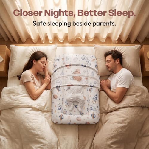 Image of StarAndDaisy 3 in 1 Baby Mosquito net for Sleeping, Mosquito net for Newborn Baby with Soft and Comfortable Bed.