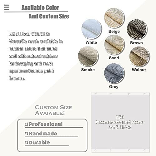Alion Home© Sun Shade Privacy Panel With Grommets On 2 Sides For Patio, Awning, Window Cover, Canopy, Pergola Or Gazebo - Banha Beige (10'X 6') #TOP4