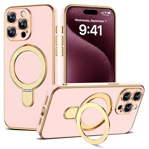 ETPESOK ���b�L�P�[�X iPhone 15 Pro Max�p �X�^���h�t�� 17cm�A�\���b�h�s���N | iPhone 15 Pro Max�p���b�L����P�[�X�A���C�����O�X�^���h�AMag-Safe�Ή��A�t���J�����v���e�N�^�[
