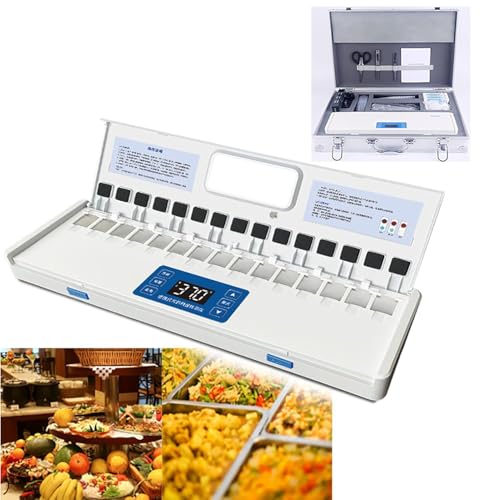 12 Channel Pesticide Residue Detector, Portable Digital Food Radiation Detector with 100 Test Cards, 10min Reaction Time for Fruits, Vegetables, Tea, Grain, Water and Soil