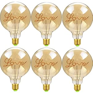 Edison LED-lamp Mini Globe-gloeilamp, LIEFDE, 4W LED-vervanging onbreekbare plastic Edison-gloeilampen, 220-240V E27…