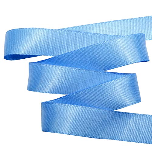 Image of Morex Ribbon 08816 /50-337 Double Face Satin Ribbon, 3 /8 inchx 50 Yd, Capri Blue