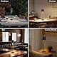 PreeOtti Tischlampe Kabellos, LED Tischleuchte Kabellos Akku mit 3 Farbtemperatur, Stufenlos Dimmbar, Touch Lampe mit Batterie USB-C Aufladbar für Outdoor Nachttisch Esstisch Camping(Schwarz)