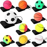 Skylety 10 Pieces Wrist Return Ball, Rubber, Basketball, Soccer, 1.85 Inch