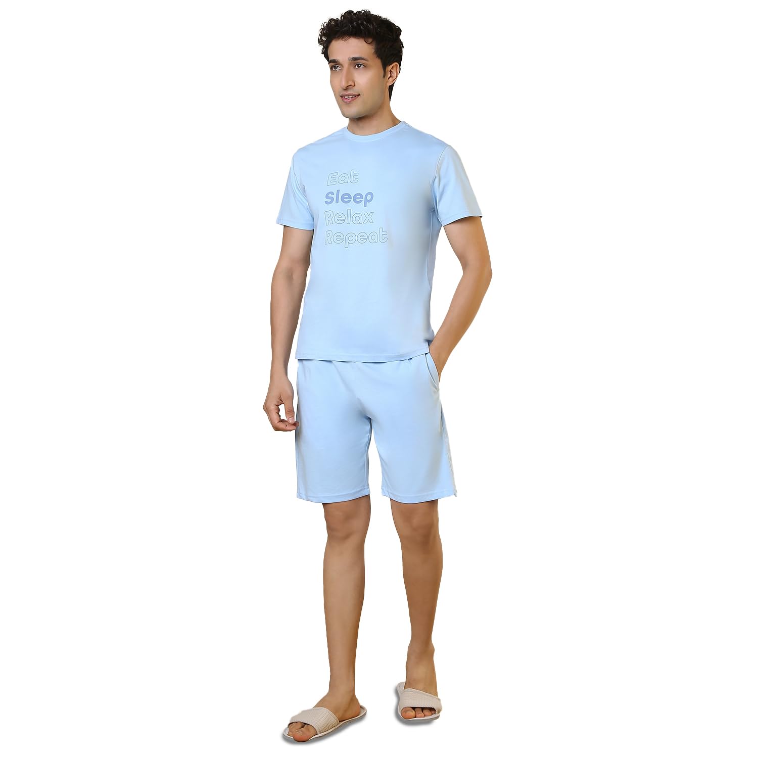 Men Half Sleeve Regular Fit Solid Pattern Pure Cotton Round Neck Garment Kit