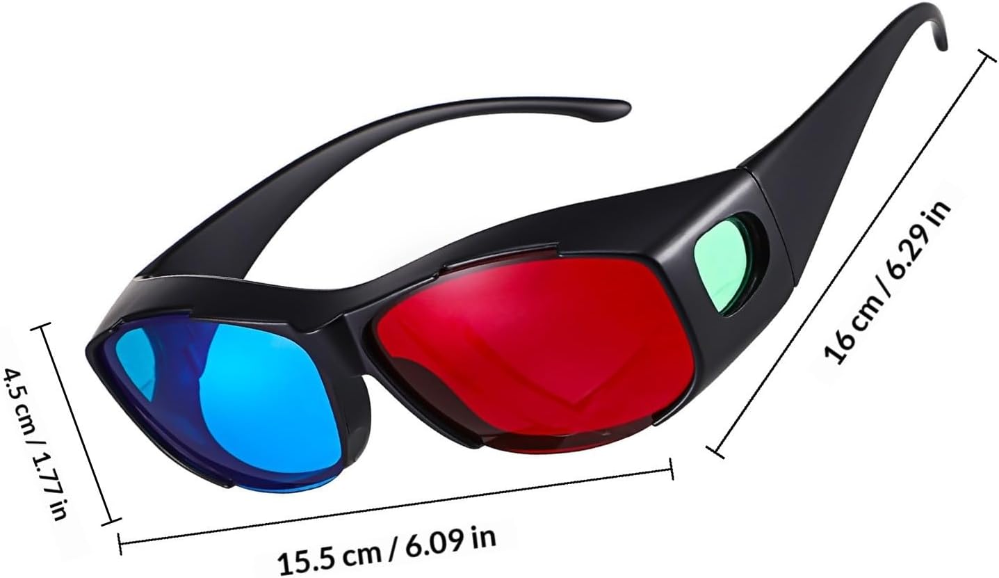 OUNONA 5 Pcs Plastic 3D Glasses for Movie Viewing and Gaming Lightweight Easy to Use Anaglyph Red and Blue Glasses for Cinemas and Theaters