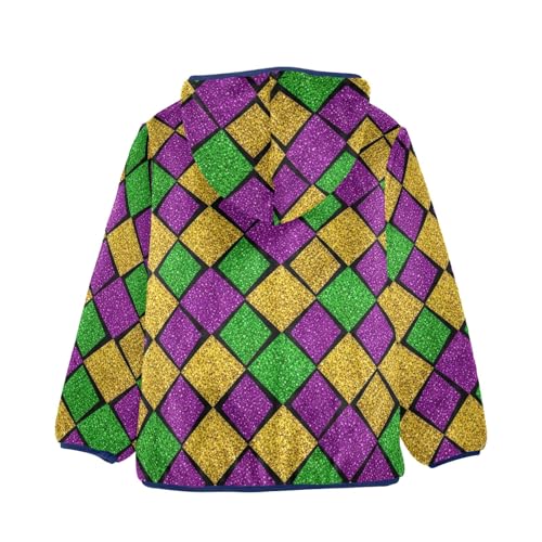 Carnival Rhombic Toddler Zip up Hoodie Fleece Outerwear Jackets for Fall Winter 3T2