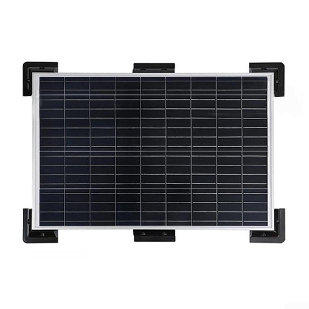 Lot de 5 supports de panneau sans perçage en ABS résistant aux UV pour camping-cars, bateaux et caravanes avec 4 coins et boîte de câble Noir