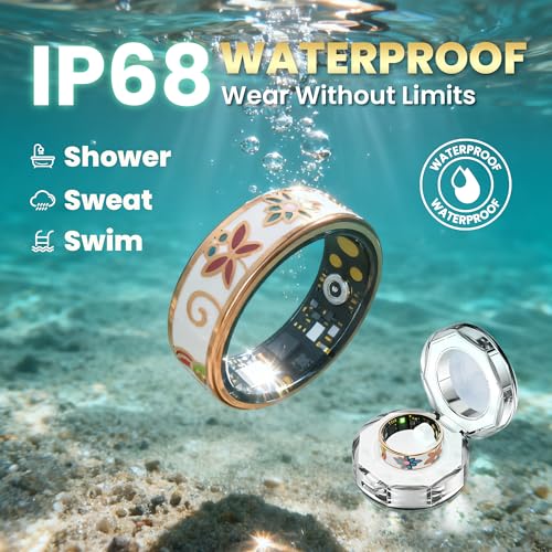 lumthou Enamel Craft Smart Ring for Women & Men - No Subscription Fee Fitness Tracker with Sleep Tracking, Heart Rate, SpO2 - IP68 Waterproof for iPhone Android - Activity Tracker, Remote Camera (9) by lumthou - Image 6