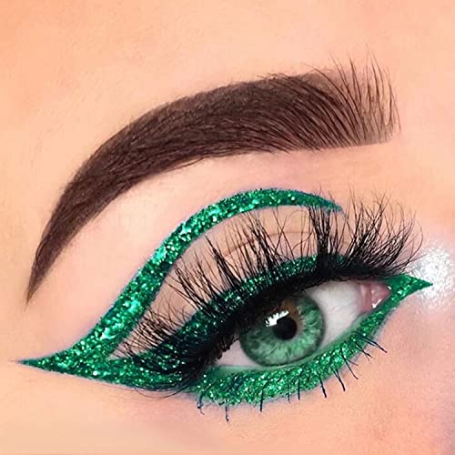 Image of Krayons Insta Dri Sparkling Eyeliner, Green, 7ml And Power Stay Nontransfer 12hrs Stay Matte Liquid Lipstick, Maroon Magic, 4ml