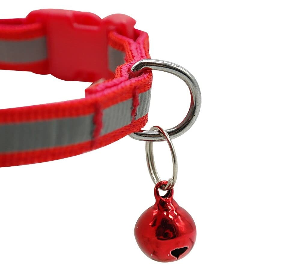 Image of 10MM Reflective Nylon Collar and Leash with Quick Release and Breathable Collar Set Ideal for Puppies /Dogs and Cats (Multicolor, Pack of 1 Piece)