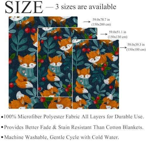 Couverture polaire renard en microfibre douce pour canapé et lit 150x130cm - 5