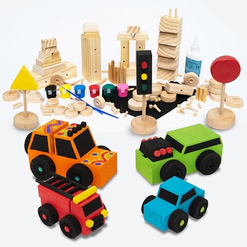 Build & Paint Your Own Wooden Cars Creative & Fun Arts