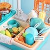 CUTE STONE Play Kitchen Sink Toys with Upgraded Real Faucet, Play Cooking Stove, Cookware Pot and Pan,Play Food, Color Changing Dishes Accessories for Boys Girls Toddlers #3