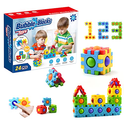Toddler blocks,Toddler Building Toy Building Blocks for Kids , 24-piece Classic Building Bricks Set for Kids , Basic Toys Gift,Stress Relief for Kids 24 piece Set ,Stacking Toys Set for Adult (24pics)
