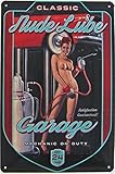 Metall Schild 20x30cm sexy Pinup pin up Nude Lube Garage Werkstatt Blechschild