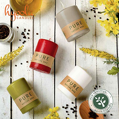 Hyoola Pure Natural Pillar Candles - Made Of 100% Natural Wax - Paraffin Free - 2.3 X 5 Inch - Green #TOP5