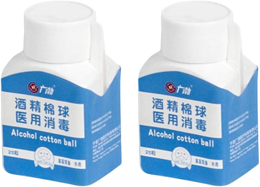 EXCEART 100Pcs Bolas de Algodón Médicas Cuidado de Heridas Desinfectar Hisopos de Yodo Tampón Doméstico para El Hogar Blanco