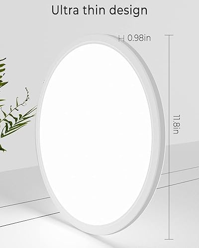 Miniatura 2 de Zemty Paquete de 4 Luces LED de Montaje Empotrado de 12 Pulgadas, 28W 3200lm Accesorios de Iluminación de Techo Súper Delgados, 3000K4500K6000K