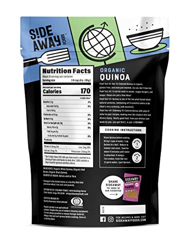 Sideaway Foods Organic Tricolor Quinoa 32oz (Pack 1)- Gluten Free, Vegan, Kosher, Non GMO, Fiber Rich, Ancient Grain, Complete Protein - Thumbnail 2