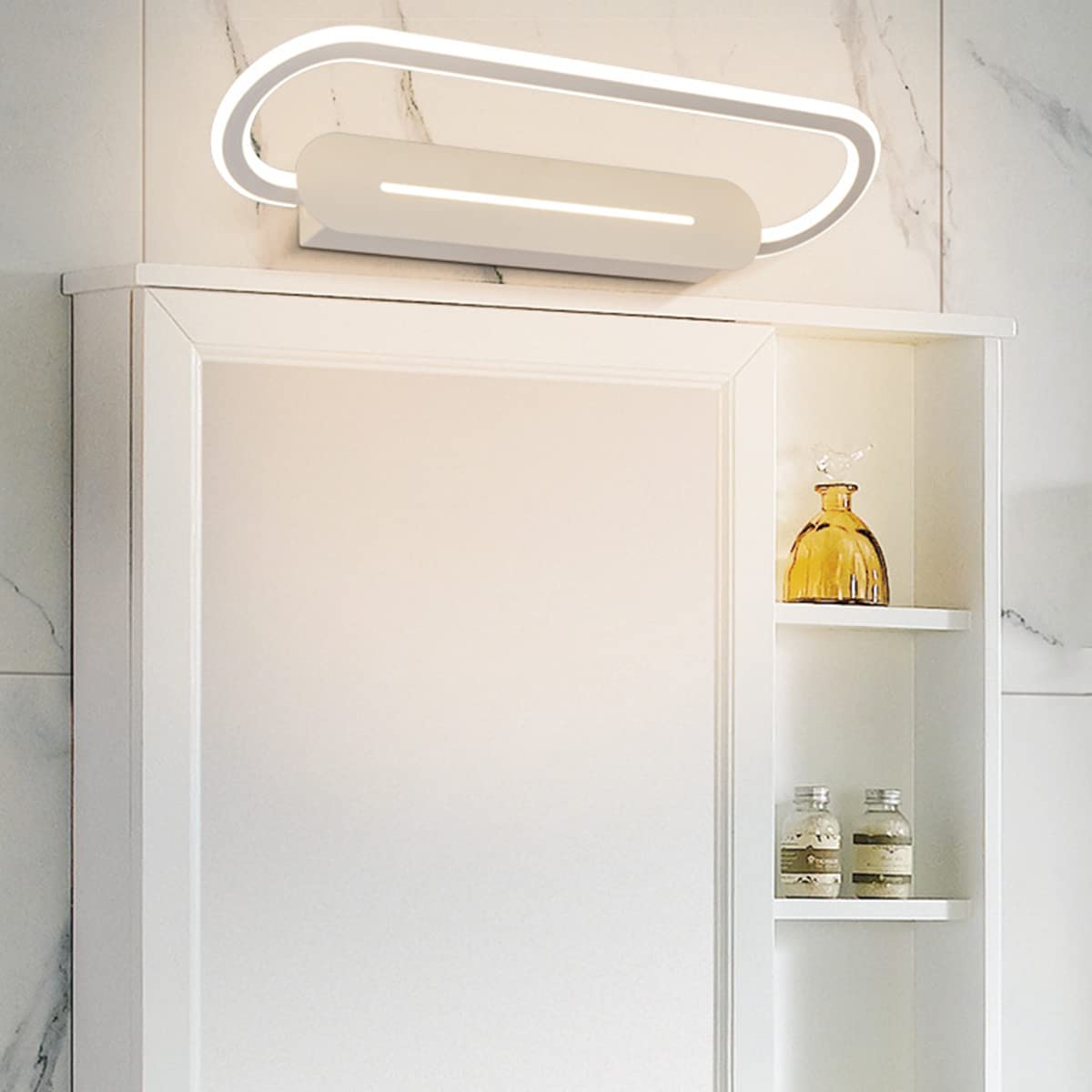 23W LED Spiegelleuchte Weiß 60CM Badezimmer Lampe 180° Einstellbar Badspiegel Lampe IP44 Wasserdicht Lampe Badleuchte Schminklampe Für Spiegel Wandmontage Lichtschrank Wandbeleuchtung