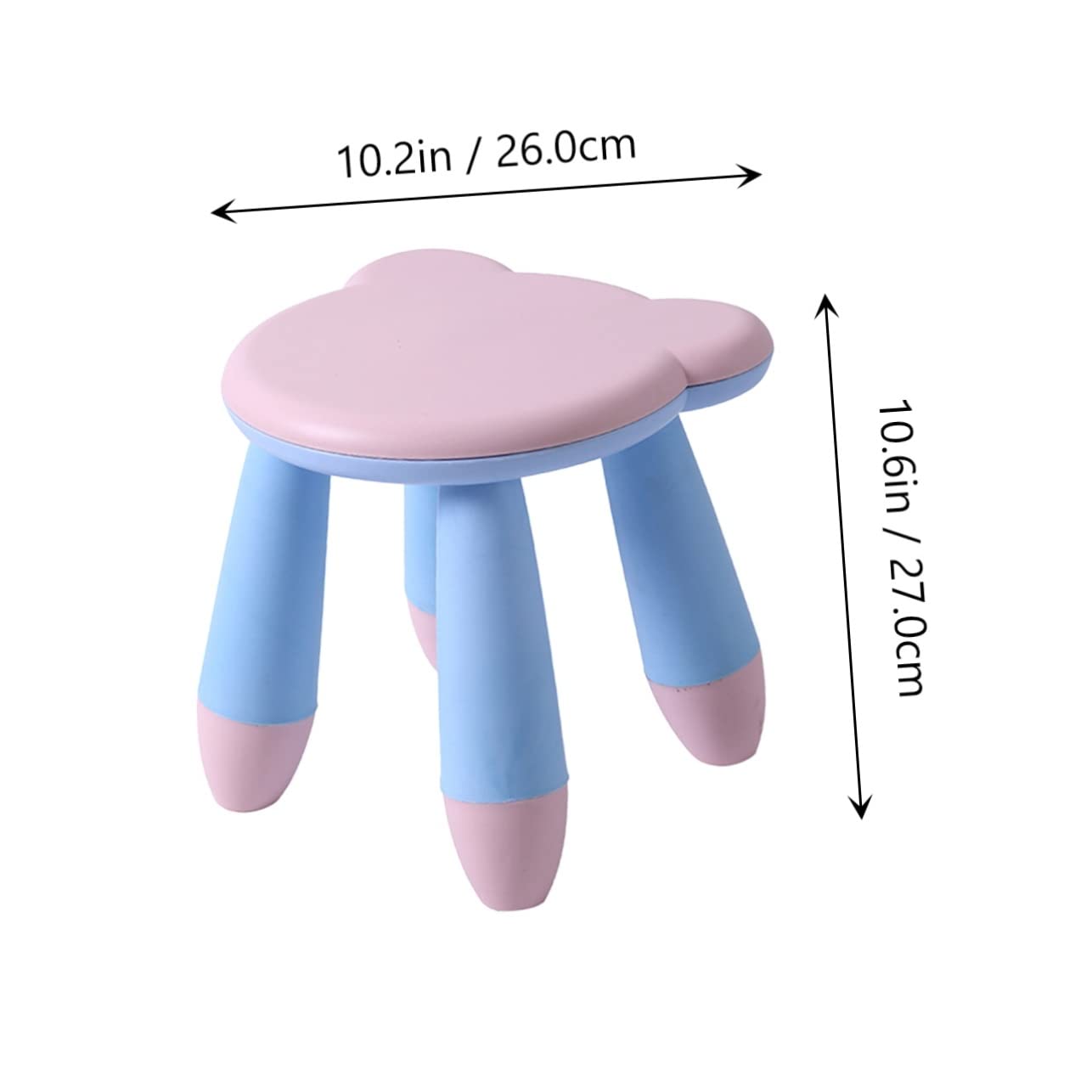 Happyyami Sturdy Children's Stool Anti-Slip Child Plastic Footstool Large Cartoon for Living Room or Bedroom