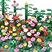 Garden Plants Building Bricks Accessories Flowers Bushes Palm Trees Leaves Shrubs Vines Green Grass Bulk Botanical Pieces and Parts Block Toys for Jungle Forest Park Decor Compatible with Major Brands