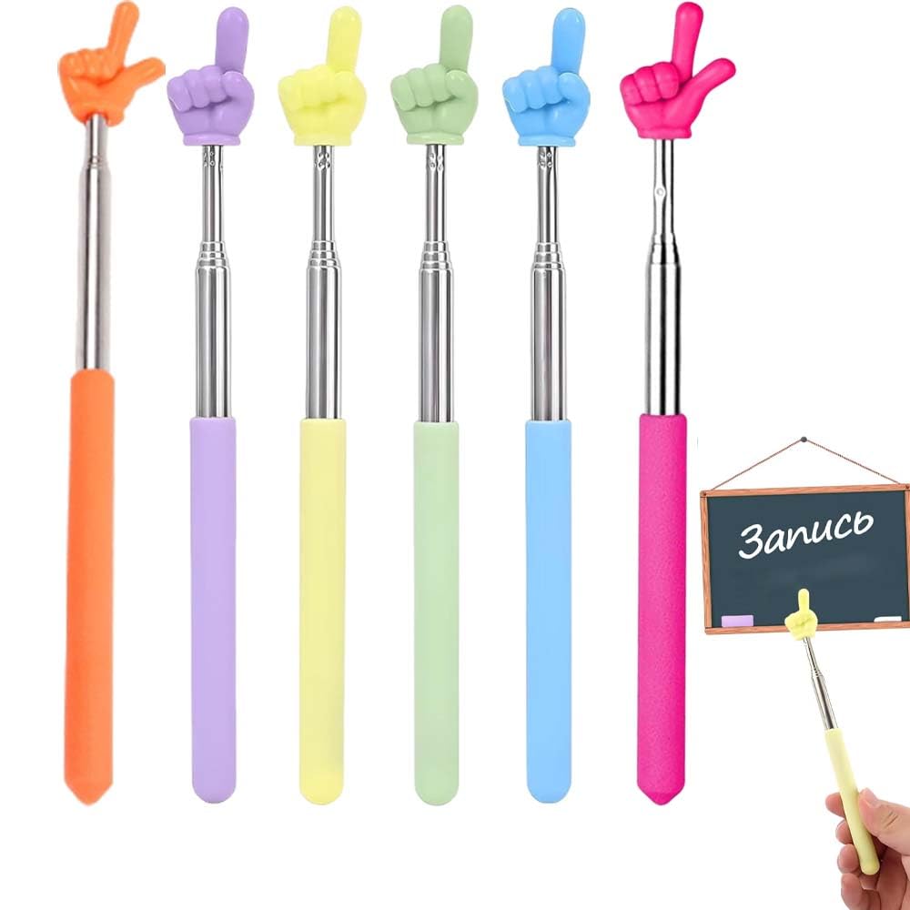 Bâton de pointage télescopique enseignant 6 pièces 68 cm Multicolore