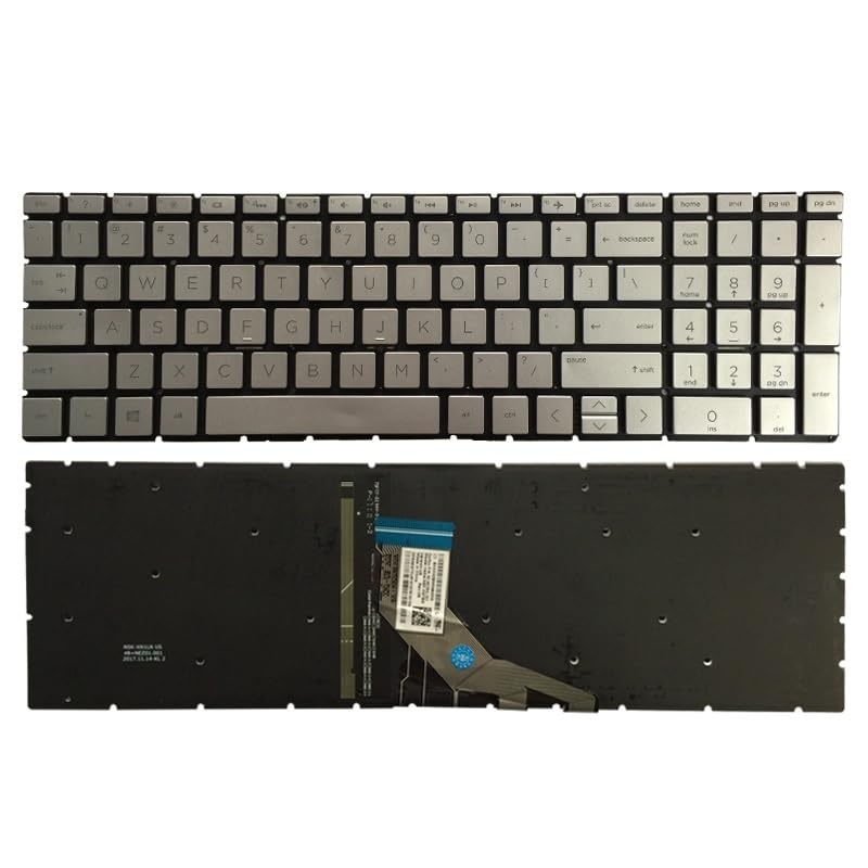 Clavier Pavilion 250 G7 Argent Rétroéclairé US pour Remplacement PC HP