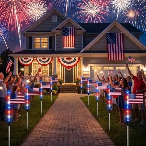 Lampes Solaires Drapeau pour Allée | Éclairage Extérieur sans Câble - 2