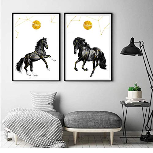 Peinture moderne animaux grand format 50x70cm toile de cheval haut de gamme