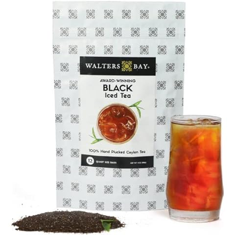 Walters Bay Black Iced Tea, 12 Count, Quart Sized Tea Bags, Ceylon Tea, Unsweetened, Unflavored, Southern Iced Tea, 100% Hand Plucked, Black Iced Tea, Sri Lankan Tea Cover