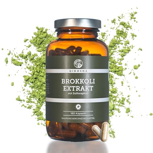 QIDOSHA Brokkoli Extrakt hochdosiert 13% Sulforaphan 180 Kapseln im Apothekerglas deutsche Fertigung jede Charge laborgeprüft