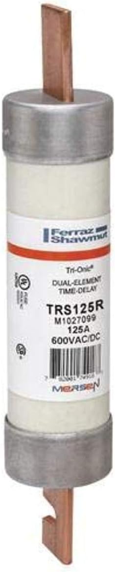 Mersen/Ferraz Shawmut Ferraz Shamwut/Mersen TRS125R, 125Amp 600V Slow Blow Class RK5 Cartridge Blade Fuse, Color